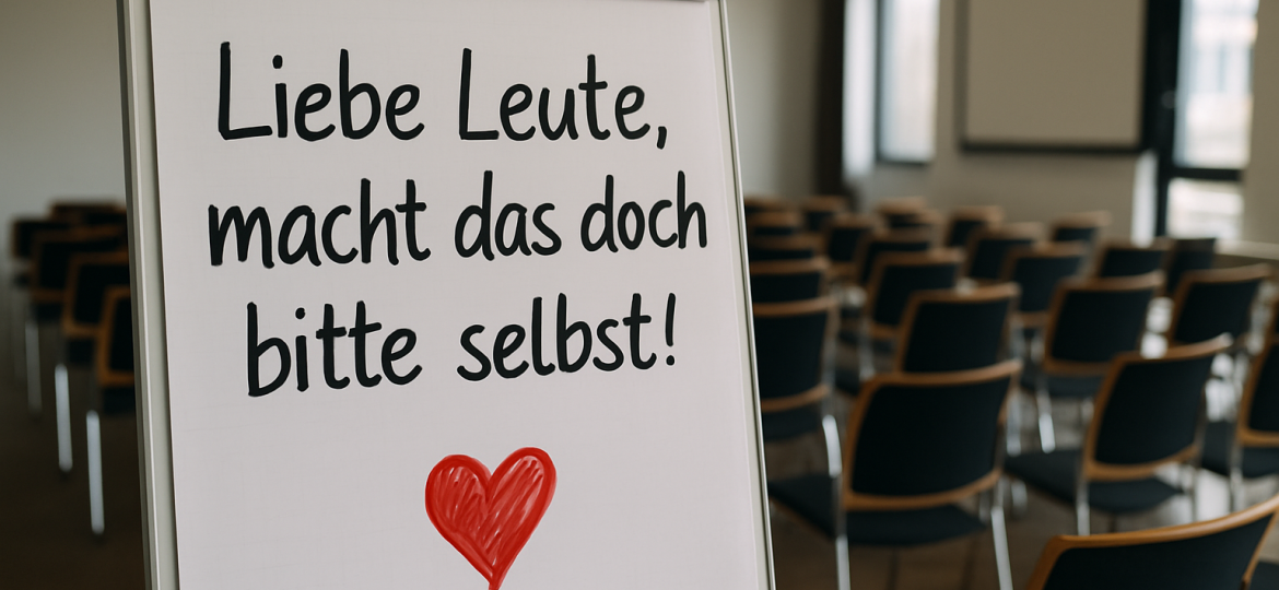 Symbolbild Eigenverantwortung "Liebe Leute, macht das doch bitte selbst!"