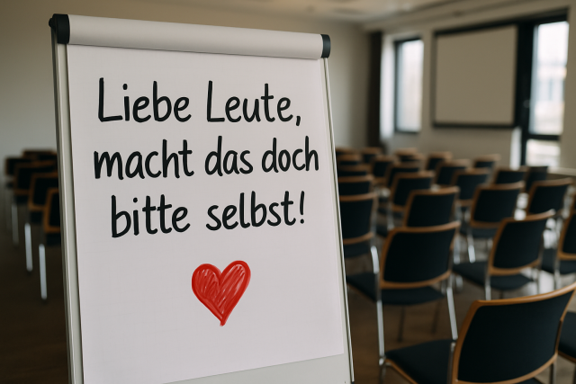 Symbolbild Eigenverantwortung "Liebe Leute, macht das doch bitte selbst!"